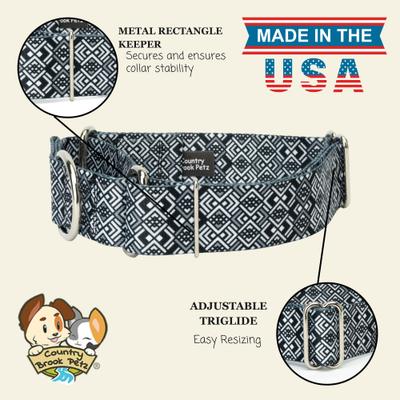 Show full view: Country Brook Petz HossFit Jr Art Deco Chevrons Wide Martingale Dog Collar, Large slide 7 of 8