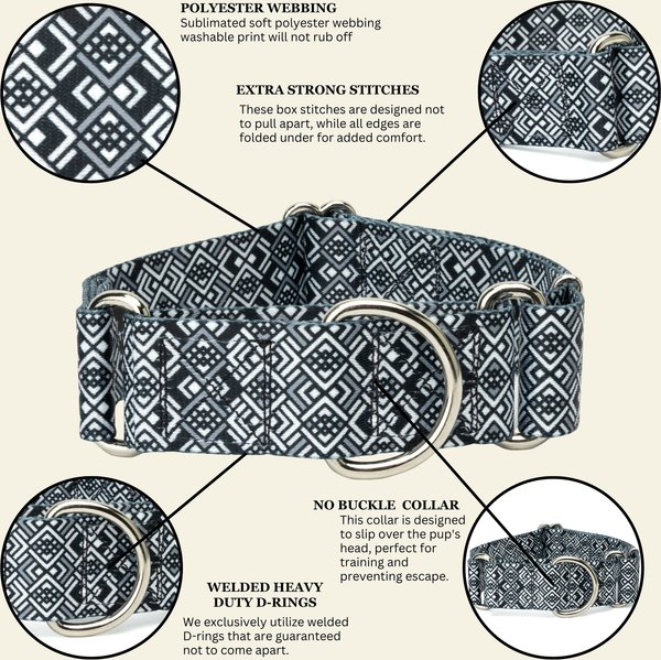 Country Brook Petz Art Deco Chevrons Martingale Dog Collar