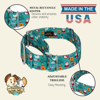 Show full view: Country Brook Petz HossFit Jr Santa & Friends Wide Martingale Dog Collar, Medium slide 7 of 8