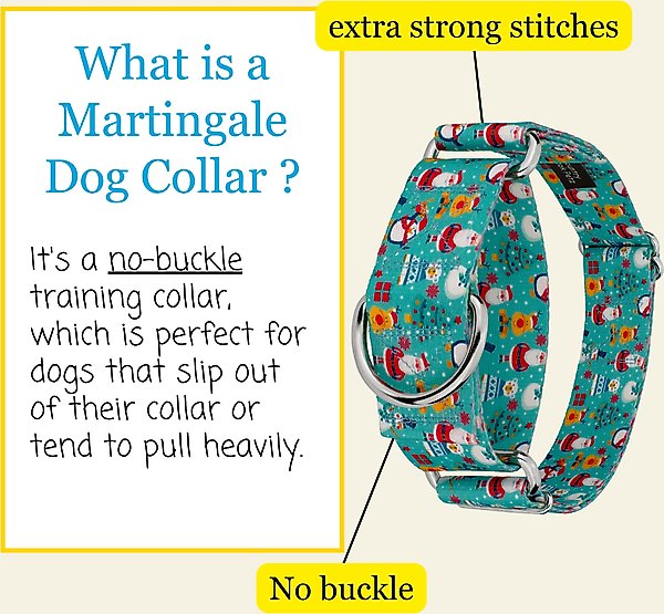 Show full view: Country Brook Petz HossFit Jr Santa & Friends Wide Martingale Dog Collar, Medium slide 3 of 8