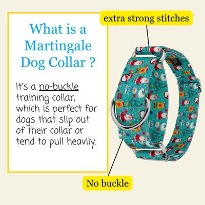 Show full view: Country Brook Petz HossFit Jr Santa & Friends Wide Martingale Dog Collar, Medium slide 3 of 8