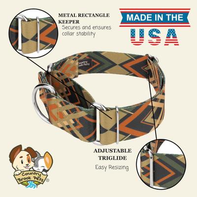 Show full view: Country Brook Petz HossFit Jr Terracotta Arrows Wide Martingale Dog Collar, Large slide 2 of 9