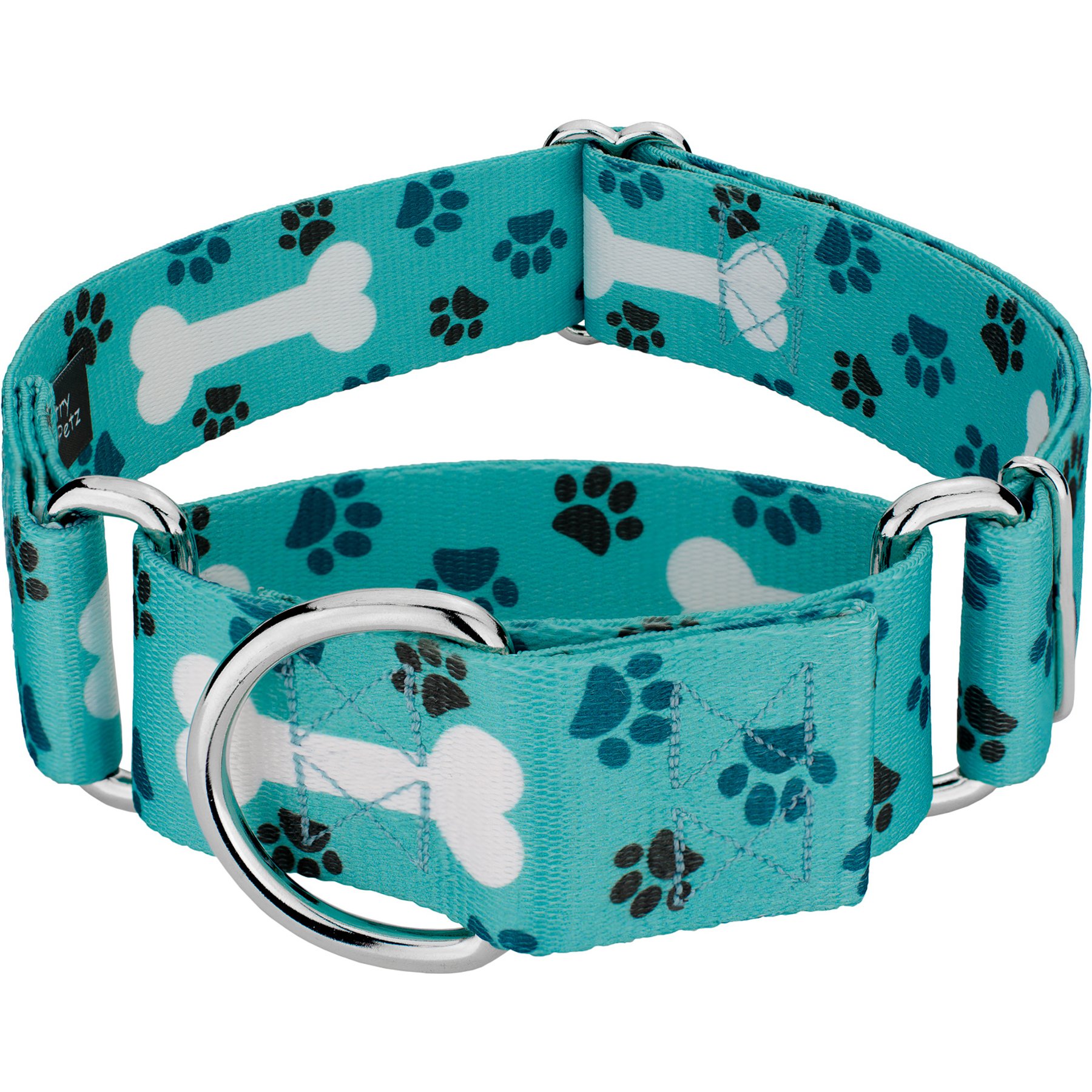 Country Brook Petz HossFit Jr Oh My Dog Wide Martingale Dog Collar, Blue, X-Large