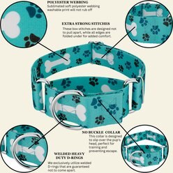 Country Brook Petz HossFit Jr Oh My Dog Wide Martingale Dog Collar, Blue, X-Large slide 2 of 9