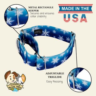 Show full view: Country Brook Petz HossFit Jr Winter Wonderland Wide Martingale Dog Collar, Large slide 9 of 9