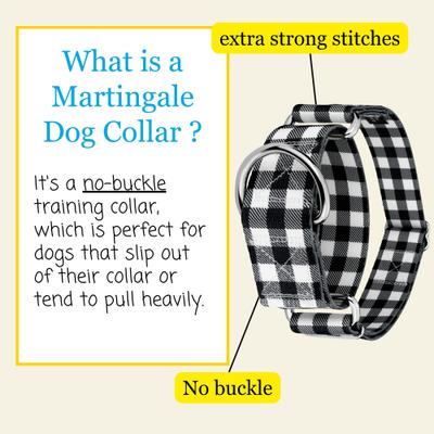Show full view: Country Brook Petz HossFit Jr Buffalo Plaid Wide Martingale Dog Collar, Black, X-Large: 23 to 31-in neck, 1.5-in wide slide 5 of 9