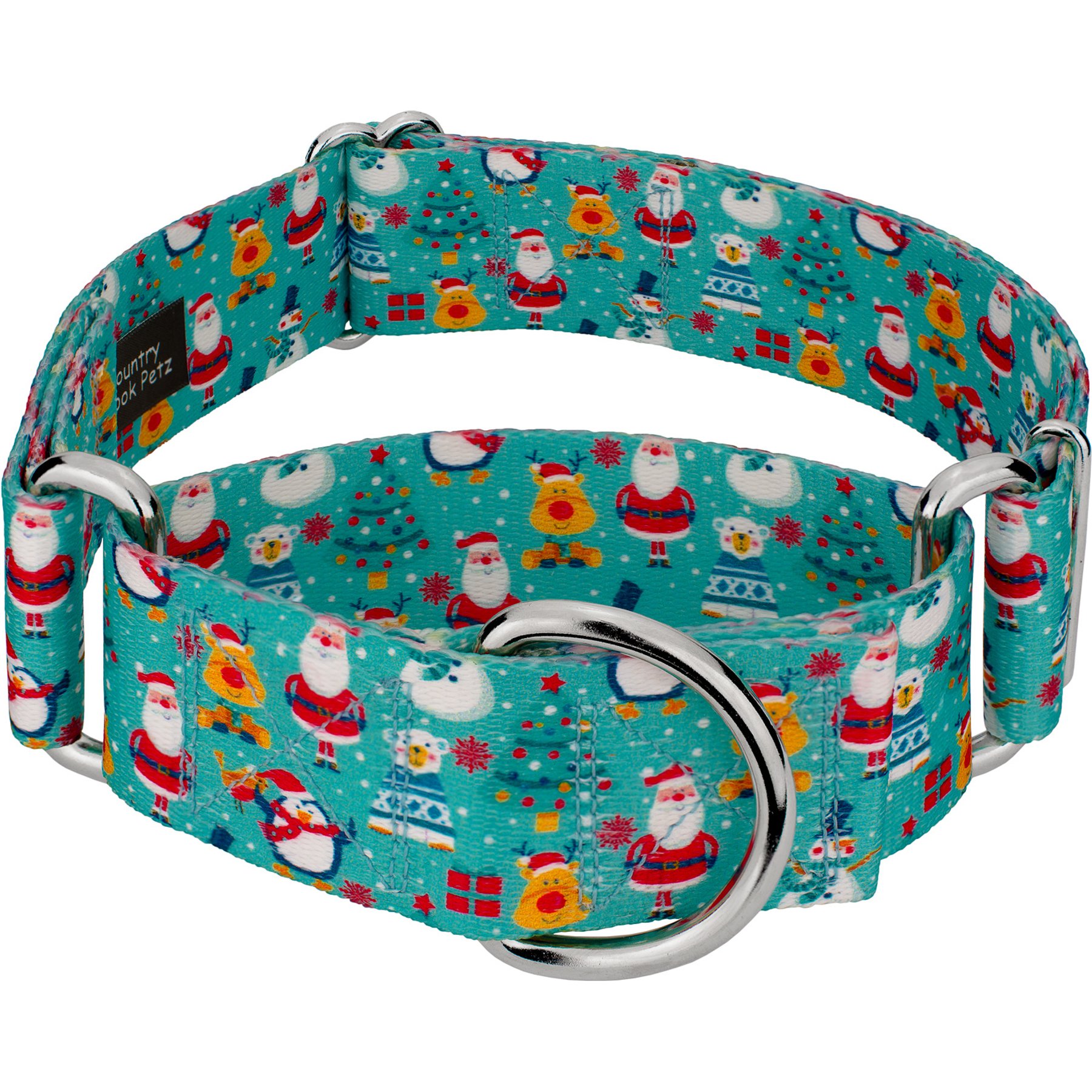 Country Brook Petz HossFit Jr Santa & Friends Wide Martingale Dog Collar, Large