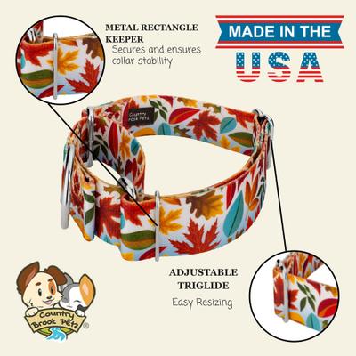 Show full view: Country Brook Petz HossFit Jr Collection Brisk Autumn Wide Martingale Dog Collar, Red, X-Large slide 3 of 10