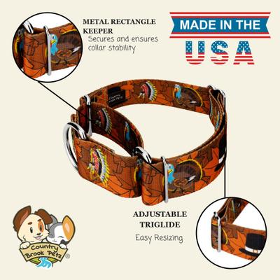 Show full view: Country Brook Petz HossFit Jr Thanksgiving Tradition Wide Martingale Dog Collar, Large slide 7 of 8