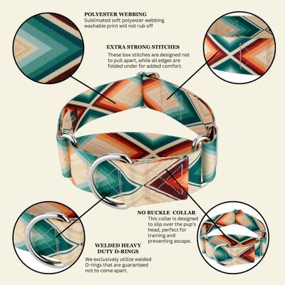 Show full view: Country Brook Petz HossFit Jr Sedona Arrows Wide Martingale Dog Collar, Large slide 9 of 9