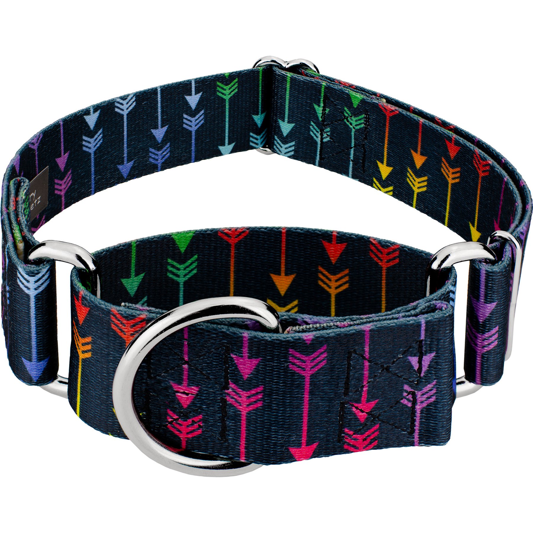 Country Brook Petz HossFit Jr Colorful Arrows Wide Martingale Dog Collar, Large