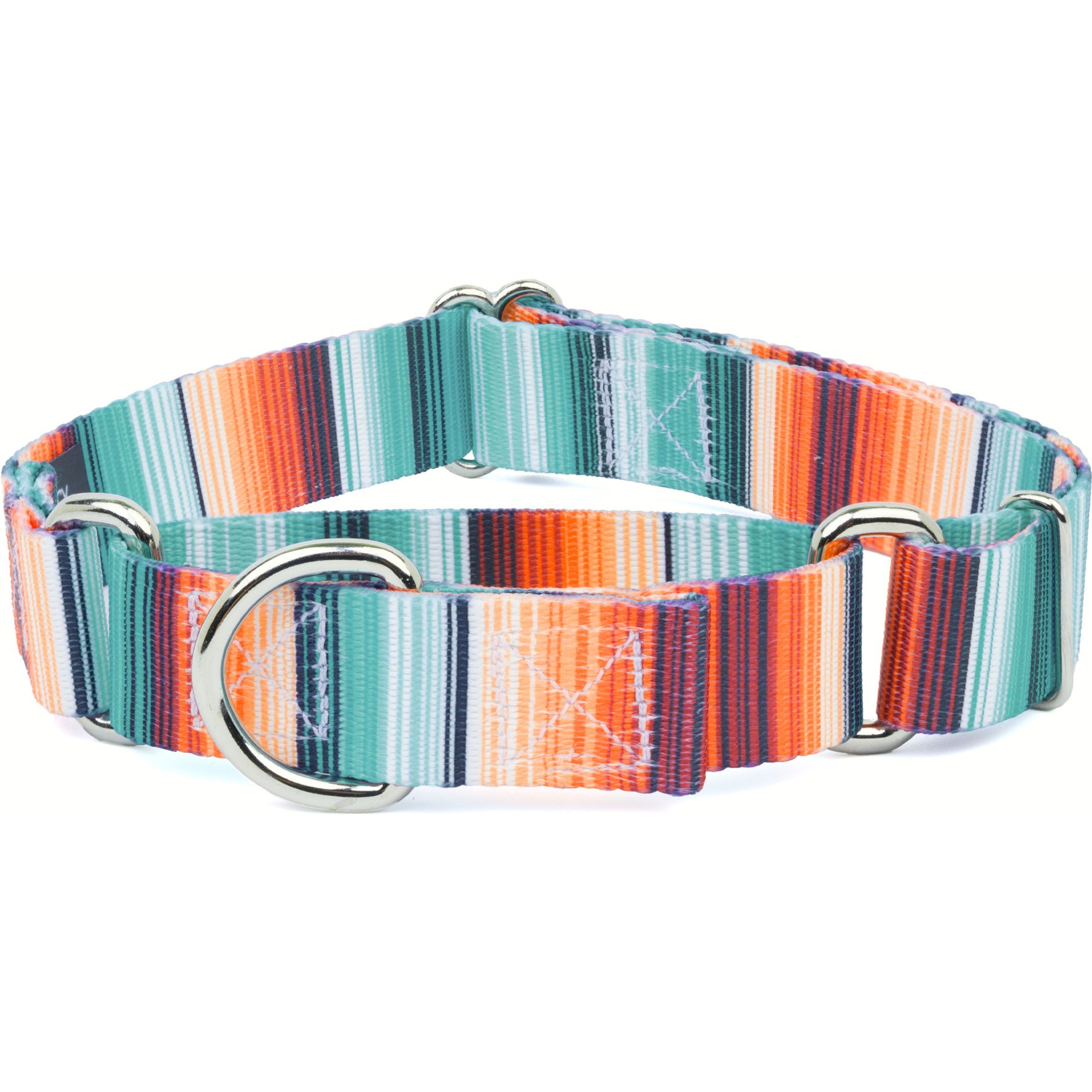 Country Brook Petz Sedona Stripes Martingale Dog Collar, Medium: 15 to 21-in neck, 1-in wide