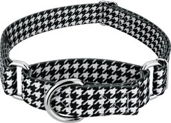 Country Brook Petz Houndstooth Martingale Dog Collar, Black, XX-Small: 7 to 10-in neck, 1/2-in wide