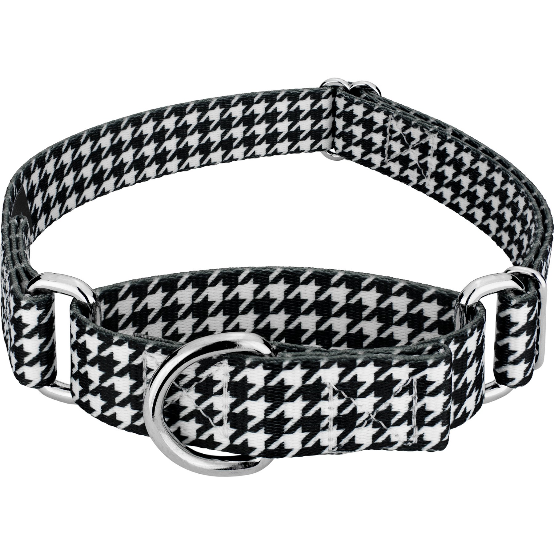 Country Brook Petz Houndstooth Martingale Dog Collar, Black, X-Large: 23 to 31-in neck, 1-in wide