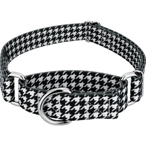 Country Brook Petz Houndstooth Martingale Dog Collar, Black, XX-Small: 7 to 10-in neck, 1/2-in wide