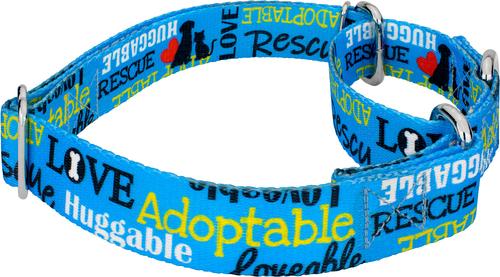 Show full view: Country Brook Petz Loveable Rescue Martingale Dog Collar, Blue, Small: 11 to 15-in neck, 5/8-in wide slide 4 of 5