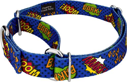 Show full view: Country Brook Petz Super Dog Martingale Collar, Blue, Medium: 15 to 21-in neck, 1-in wide slide 3 of 5