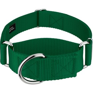 Country Brook Petz HossFit Jr Wide Training Martingale Dog Collar, Green, Medium: 15 to 21-in neck, 1.5-in wide