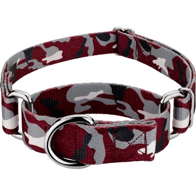 Country Brook Petz Country Brook Petz Camo Martingale Dog Collar, Crimson & White, XX-Small: 7 to 10-in neck, 1/2-in wide