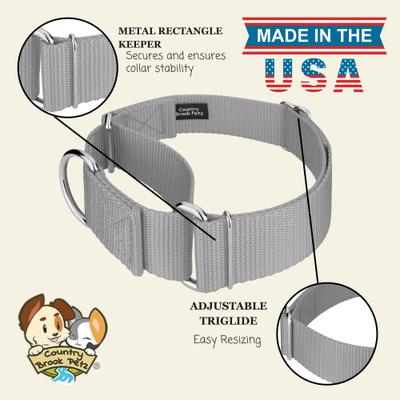 Show full view: Country Brook Petz HossFit Jr Wide Training Martingale Dog Collar, Silver, Large: 18 to 26-in neck, 1.5-in wide slide 7 of 8