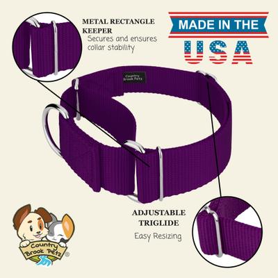 Show full view: Country Brook Petz HossFit Jr Wide Training Martingale Dog Collar, Purple, Large: 18 to 26-in neck, 1.5-in wide slide 7 of 8