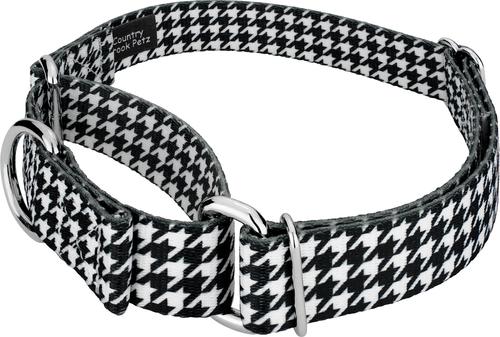 Show full view: Country Brook Petz Houndstooth Martingale Dog Collar, Black, XX-Small: 7 to 10-in neck, 1/2-in wide slide 5 of 7