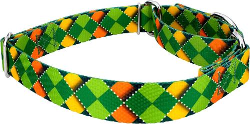 Show full view: Country Brook Petz Limerick Argyle Martingale Dog Collar, Small: 11 to 15-in neck, 5/8-in wide slide 6 of 7