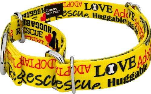 Show full view: Country Brook Petz Loveable Rescue Martingale Dog Collar, Yellow, XX-Small: 7 to 10-in neck, 1/2-in wide slide 4 of 6