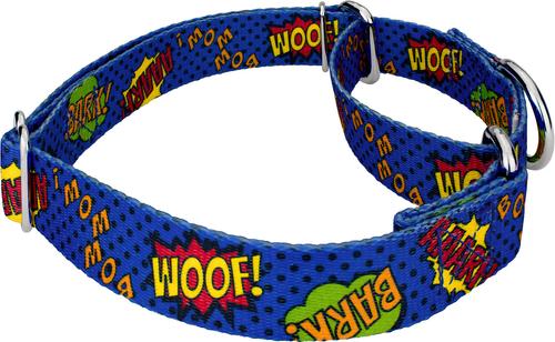 Show full view: Country Brook Petz Super Dog Martingale Collar, Blue, Medium: 15 to 21-in neck, 1-in wide slide 4 of 5