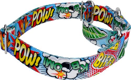 Show full view: Country Brook Petz Comic Pop Martingale Dog Collar, Large: 18 to 26-in neck, 1-in wide slide 4 of 5