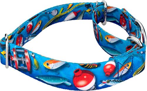 Show full view: Country Brook Petz Gone Fishin' Martingale Dog Collar, Small: 11 to 15-in neck, 5/8-in wide slide 5 of 6
