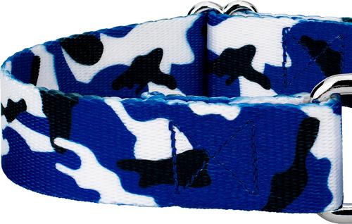 Show full view: Country Brook Petz Camo Martingale Dog Collar, Royal Blue & White, Large: 18 to 26-in neck, 1-in wide slide 5 of 5