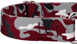 Country Brook Petz Camo Martingale Dog Collar, Crimson & White, Medium: 15 to 21-in neck, 1-in wide slide 2 of 5