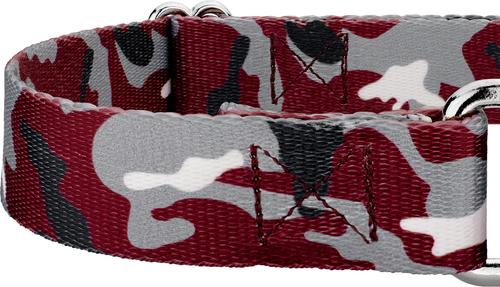 Show full view: Country Brook Petz Camo Martingale Dog Collar, Crimson & White, Medium: 15 to 21-in neck, 1-in wide slide 5 of 5