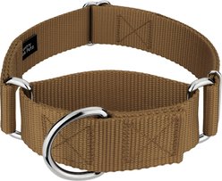Country Brook Petz HossFit Jr Wide Training Martingale Dog Collar, Coyote Tan, Medium: 15 to 21-in neck, 1.5-in wide