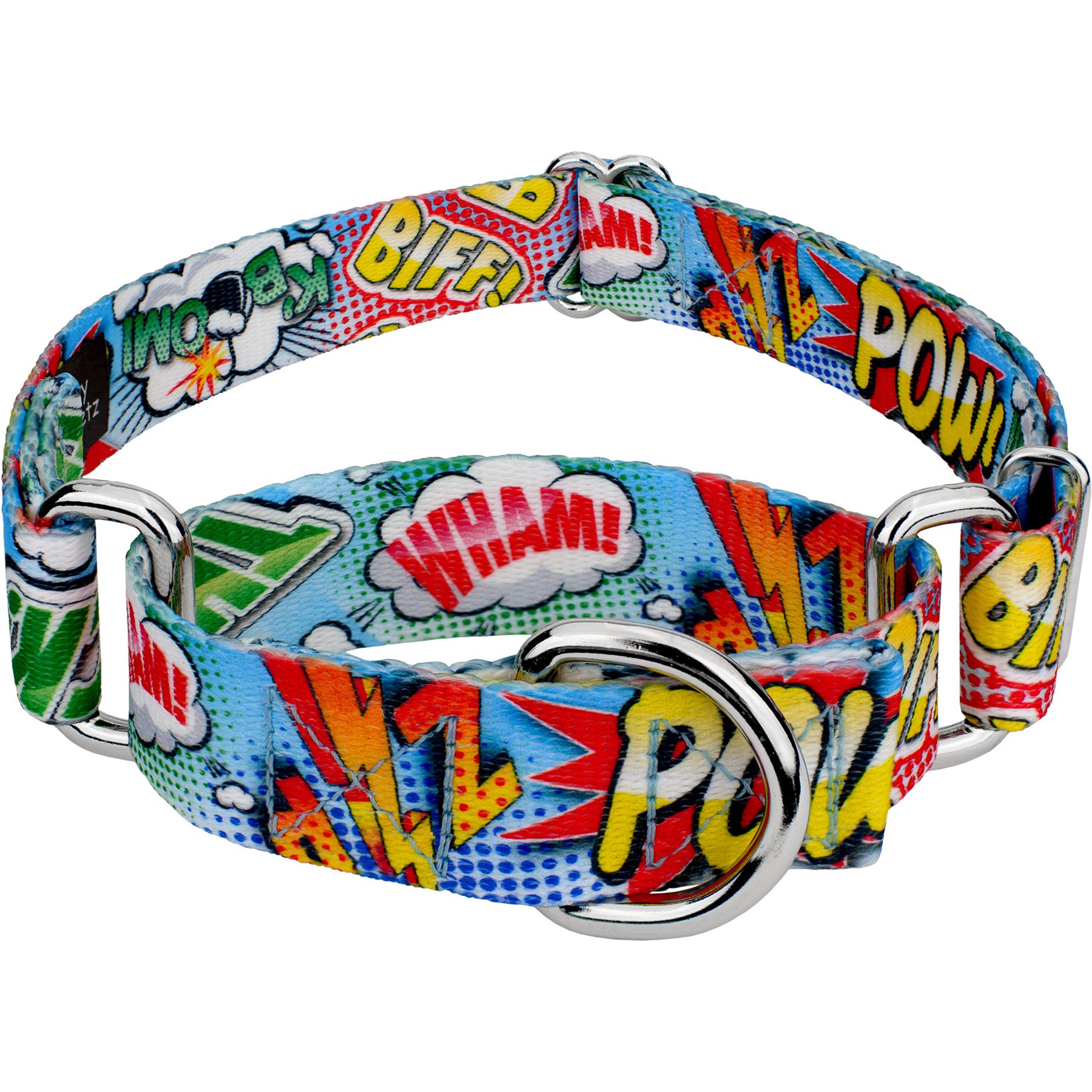 Country Brook Petz Comic Pop Martingale Dog Collar, Medium: 15 to 21-in neck, 1-in wide