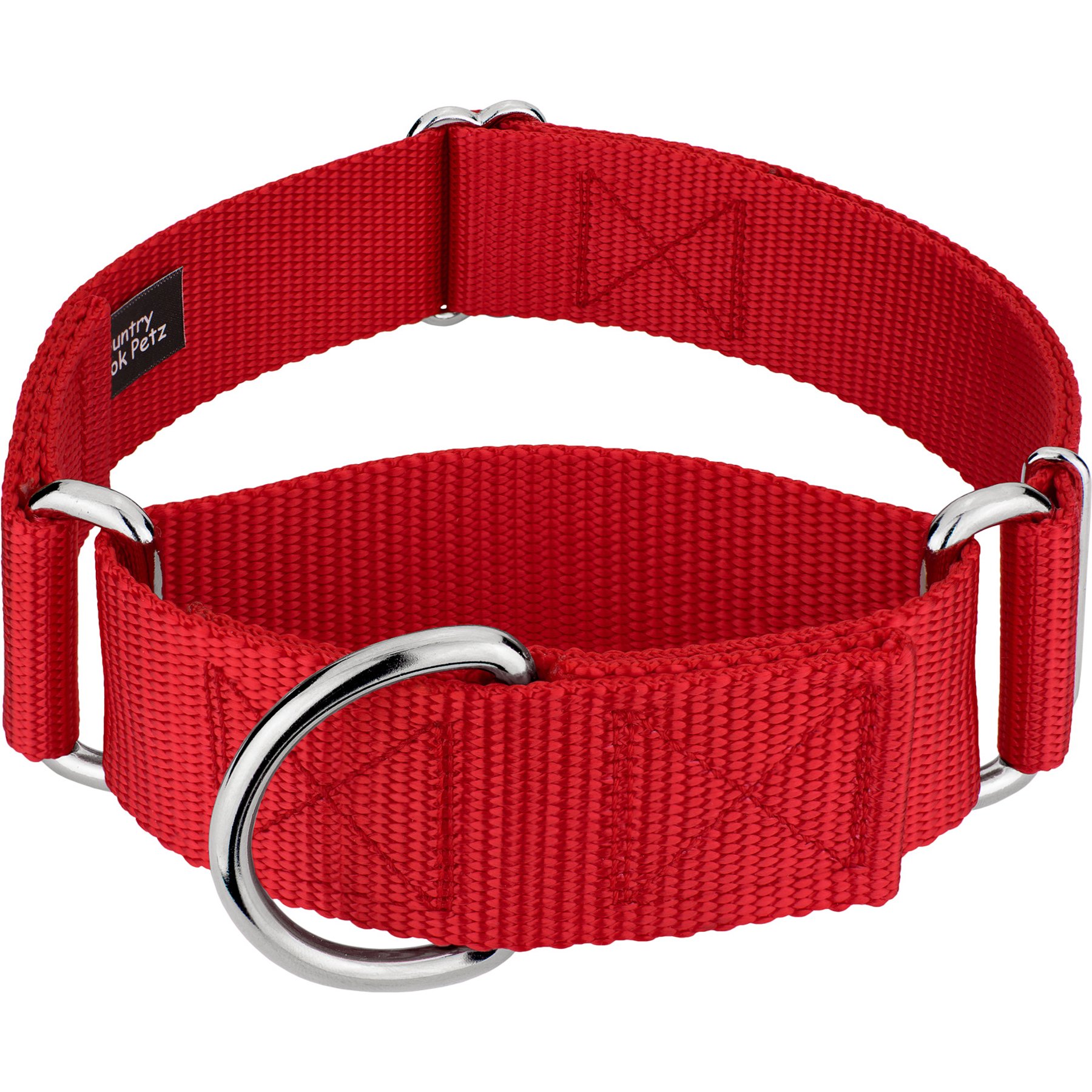 Country Brook Petz HossFit Jr Wide Training Martingale Dog Collar, Red, Large: 18 to 26-in neck, 1.5-in wide