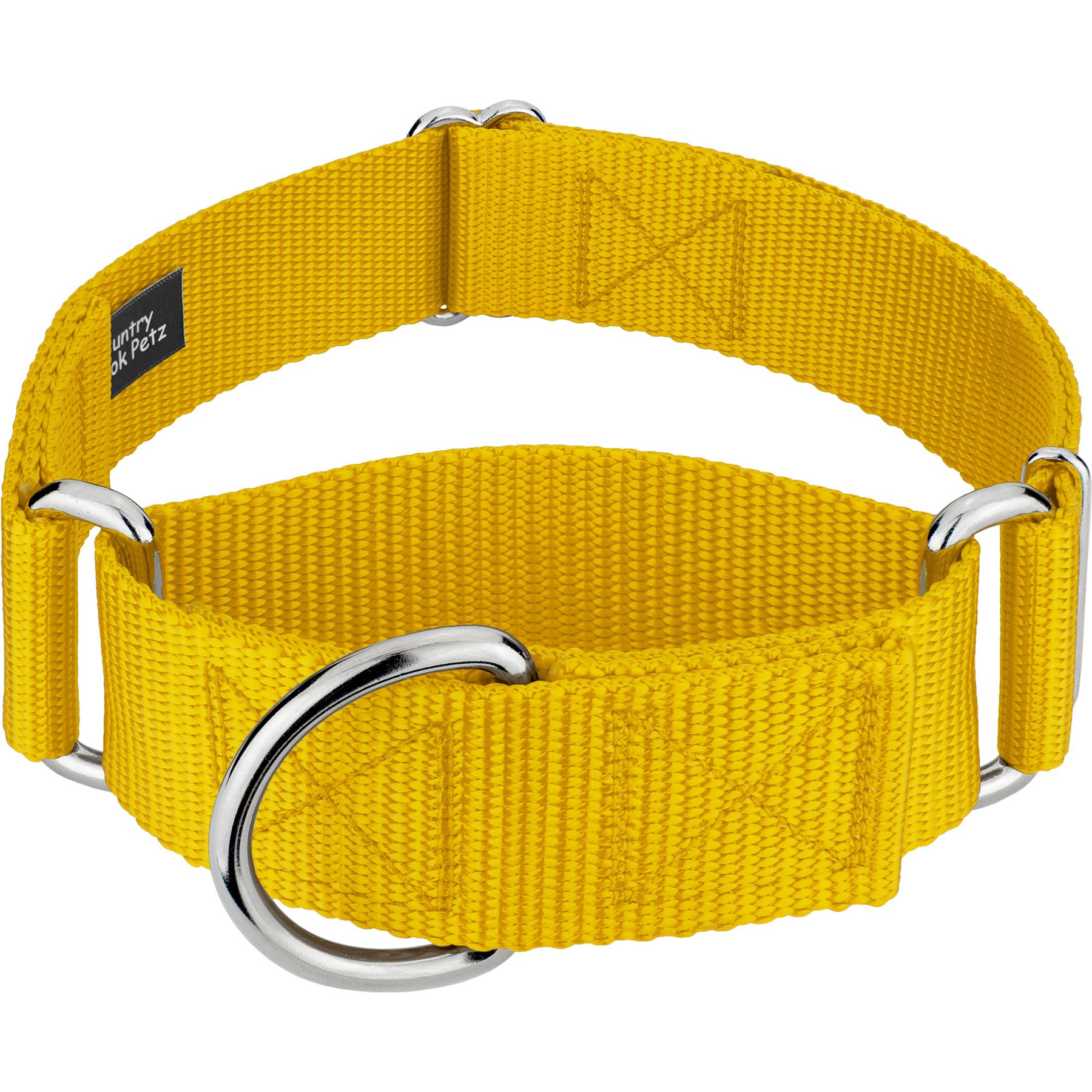 Country Brook Petz HossFit Jr Wide Training Martingale Dog Collar, Gold, Large: 18 to 26-in neck, 1.5-in wide