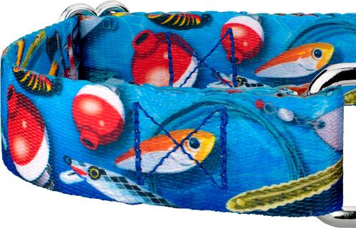 Show full view: Country Brook Petz Gone Fishin' Martingale Dog Collar, Small: 11 to 15-in neck, 5/8-in wide slide 6 of 6