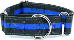 Country Brook Petz HossFit Jr Thin Blue Line Wide Reflective Martingale Dog Collar, Large: 18 to 26-in neck, 1.5-in wide slide 1 of 9