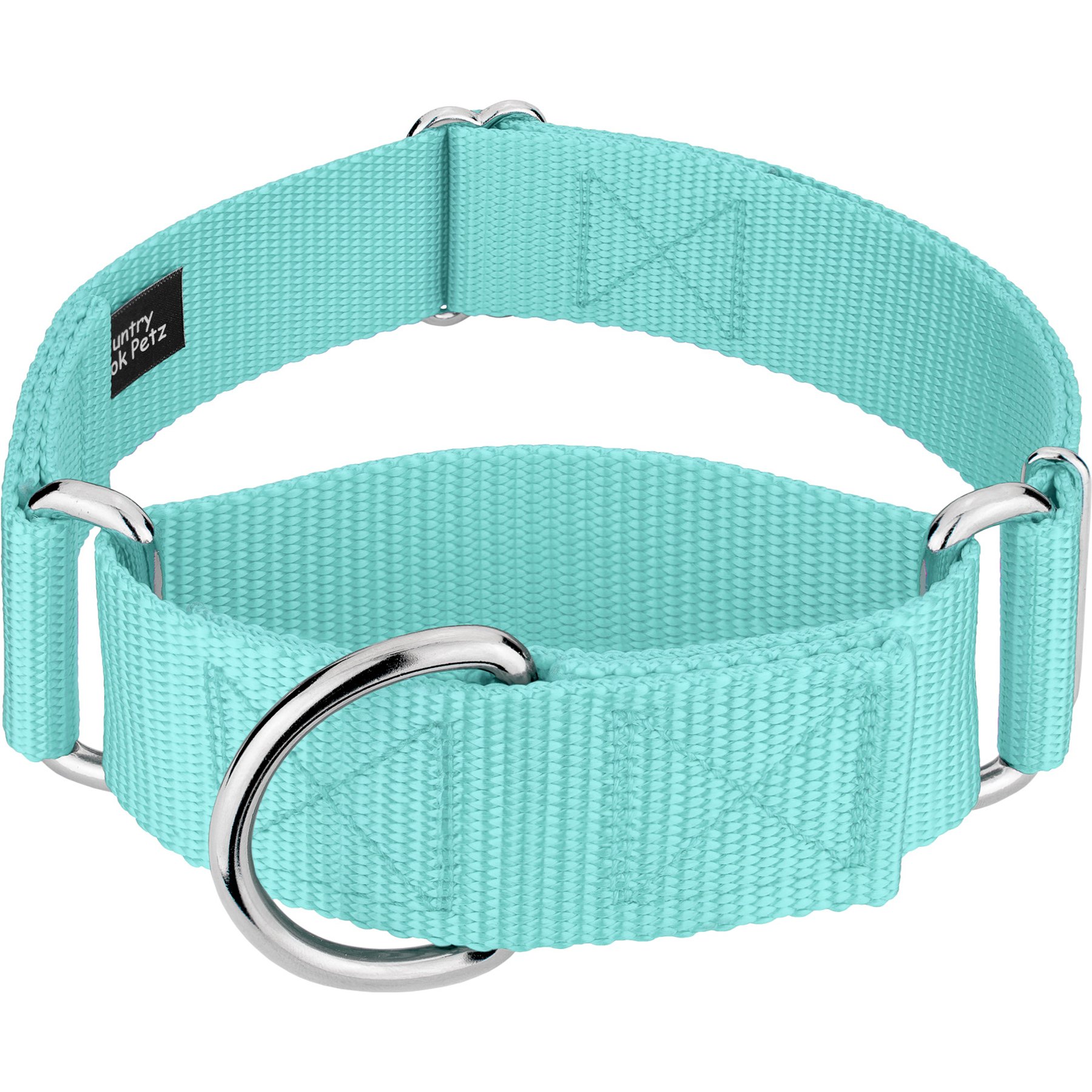 Country Brook Petz HossFit Jr Wide Training Martingale Dog Collar, Light Cyan, Large: 18 to 26-in neck, 1.5-in wide