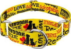 Country Brook Petz Loveable Rescue Martingale Dog Collar, Yellow, XX-Small: 7 to 10-in neck, 1/2-in wide