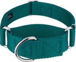 Country Brook Petz HossFit Jr Wide Training Martingale Dog Collar, Teal, Medium: 15 to 21-in neck, 1.5-in wide