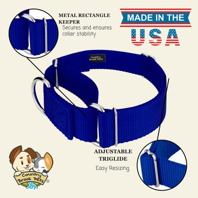 Show full view: Country Brook Petz HossFit Jr Wide Training Martingale Dog Collar, Royal Blue, Large: 18 to 26-in neck, 1.5-in wide slide 7 of 8
