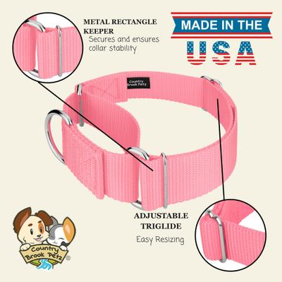 Show full view: Country Brook Petz HossFit Jr Wide Training Martingale Dog Collar, Pink, Large: 18 to 26-in neck, 1.5-in wide slide 8 of 9