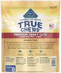 Blue Buffalo Wilderness Chicken Recipe High-Protein Adult Dry Food, 24-lb bag + Wilderness Trail Toppers Wild Cuts Chicken & Beef Flavors Variety Pack Wet Food, 3-oz pouch, case of 12 + True Chews Premium Jerky Cuts Natural Steak Dog Treats, 30-oz bag slide 2 of 9