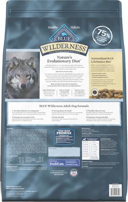 Show full view: Blue Buffalo Wilderness Chicken Recipe High-Protein Adult Dry Food, 24-lb bag + Wilderness Trail Toppers Wild Cuts Chicken & Beef Flavors Variety Pack Wet Food, 3-oz pouch, case of 12 + True Chews Premium Jerky Cuts Natural Steak Dog Treats, 30-oz bag slide 3 of 9