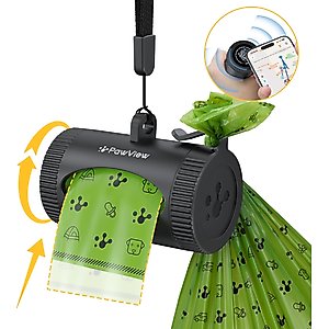 Pawview Smart Holder with Dog Poop Bags Dispenser, Lavender scent, 15 bags, Black