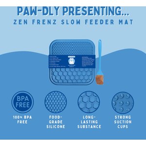 Zen Frenz Dog & Cat Lick Mat, Blue, Medium