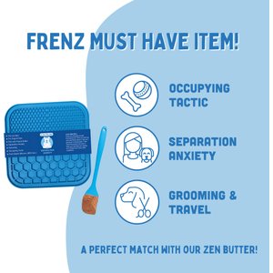 Zen Frenz Dog & Cat Lick Mat, Blue, Medium